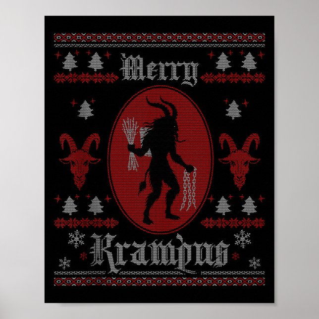 Póster Merry Krampus Horror Soky Evil Funny Ugly Christma (Frente)