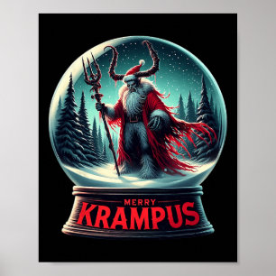 Póster Merry Krampus Krampus Viene A La Ciudad De Navidad