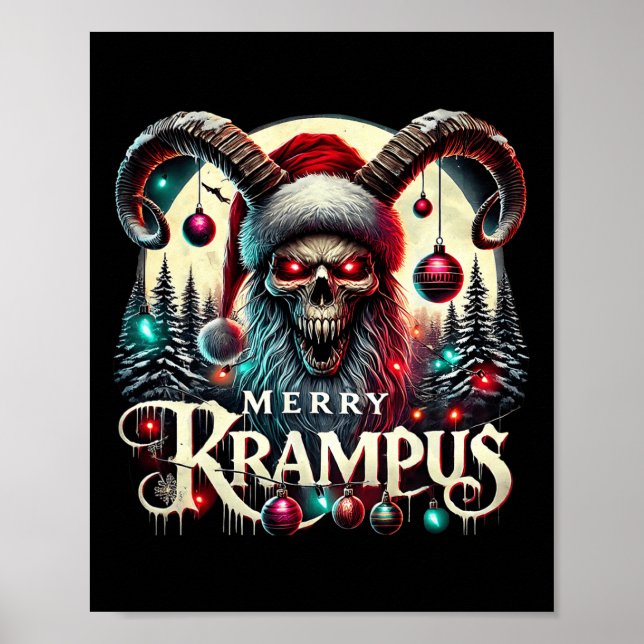 Póster Merry Krampus Navidades Krampus Viene A La Ciudad (Frente)
