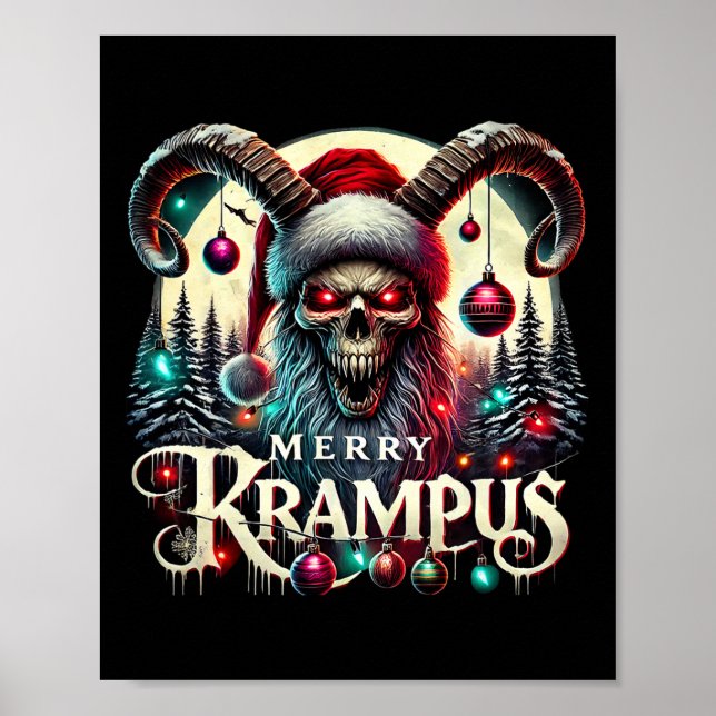 Póster Merry Krampus Navidades Krampus Viene A La Ciudad (Frente)