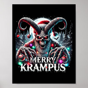 Póster Merry Krampus Navidades Krampus Viene A La Ciudad