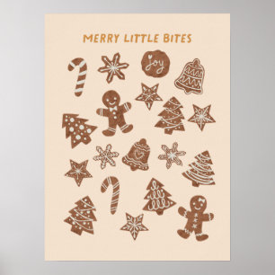 Póster Merry Little Bites Navidades Cookies Amarillo