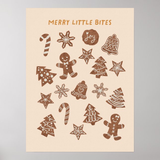 Póster Merry Little Bites Navidades Cookies Amarillo (Frente)