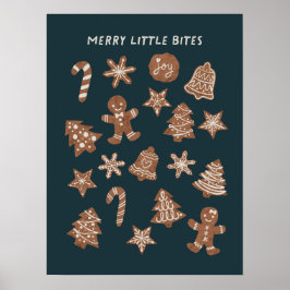 Póster Merry Little Bites Navidades Cookies Green