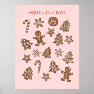 Póster Merry Little Bites Navidades Cookies Rosa