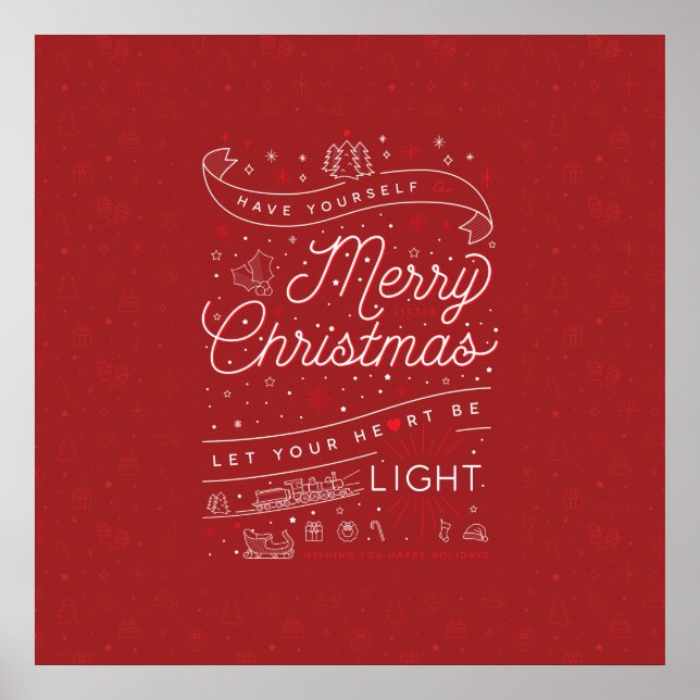 Póster Merry Little Christmas Poster 24x24 / Red (Frente)