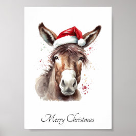 Póster Merry Little Navidades Donkey, personalizado
