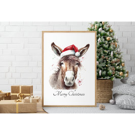 Póster Merry Little Navidades Donkey, personalizado