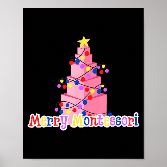 Póster Merry Montessori Nk Tower Christmas Tree Teacher S (Frente)