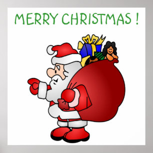 PÓSTER "MERRY NAVIDAD" SANTA