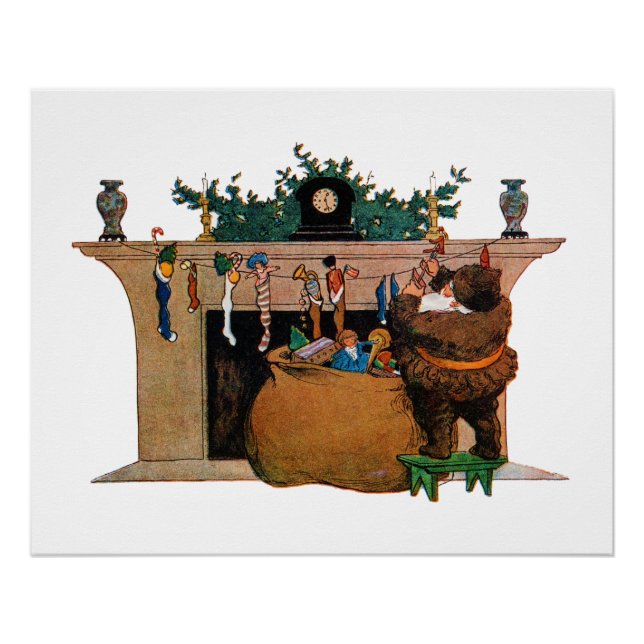 Póster Merry Old Christmas Elf, Jessie Willcox Smith (Anverso)