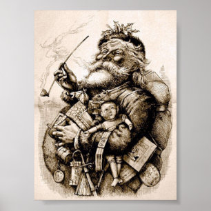 Póster Merry Old Santa Claus