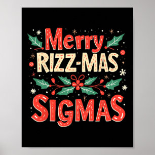 Póster Merry Rizz Mas Sigmas Funny Gen Alpha Xmas Santa C