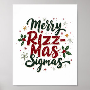 Póster Merry Rizz Mas Sigmas Funny Gen Alpha Xmas Santa C
