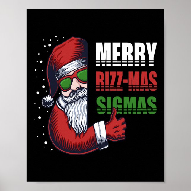 Póster Merry Rizz Mas Sigmas Gracioso Gen- Alpha X-mas Sa (Frente)