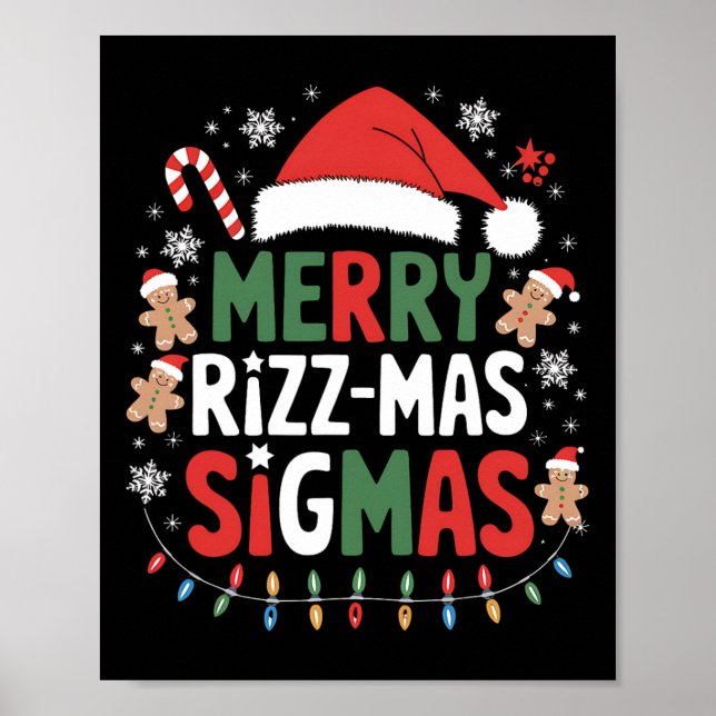 Póster Merry Rizz Mas Sigmas Gracioso Gen Alpha X-mas San (Frente)