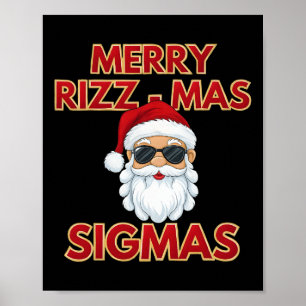 Póster Merry Rizz Mas Sigmas Guay Santa Claus Face Skibid