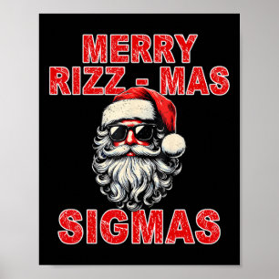 Póster Merry Rizz Mas Sigmas - Guay Santa Face Gen Alpha