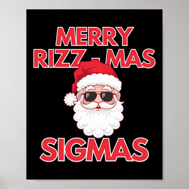 Póster Merry Rizz Mas Sigmas Navidades Rizzmas Funny Sant (Frente)
