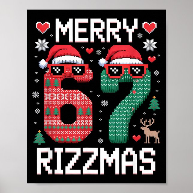 Póster Merry Rizzmas 67 Knitted Sweater Sungles Funny  (Frente)