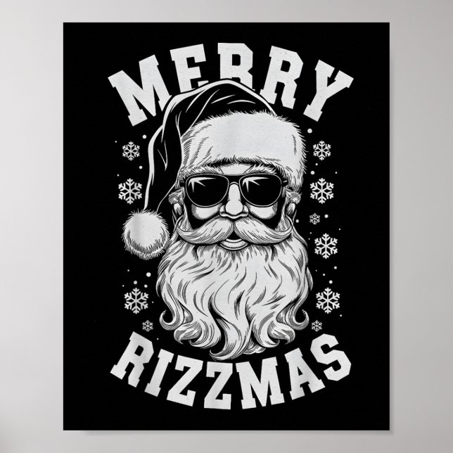 Póster Merry Rizzmas Funny Christmas Santa Claus Happy Ch (Frente)