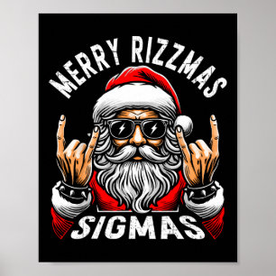 Póster Merry Rizzmas Sigmas Funny Navidades Rizz Santa Te