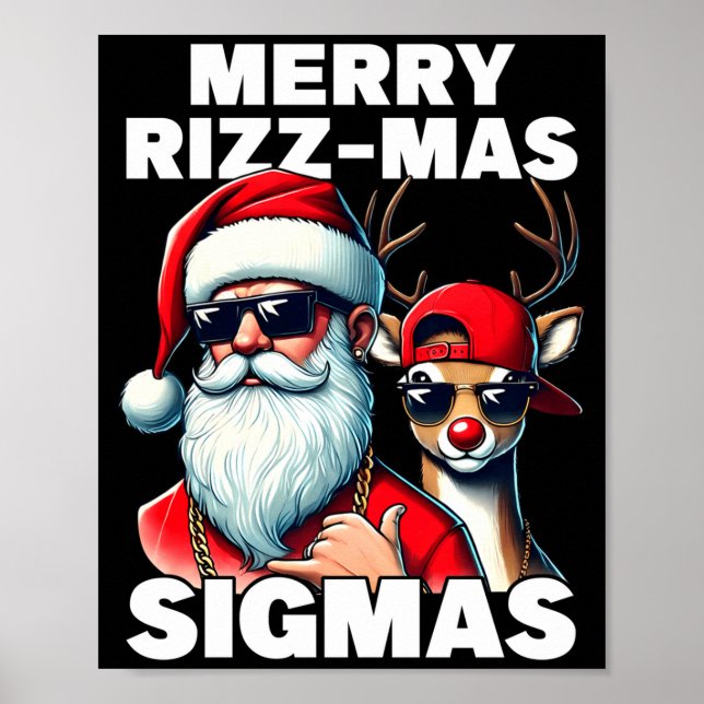 Póster Merry Rizzmas Sigmas Gen Alpha Funny Christmas San (Frente)