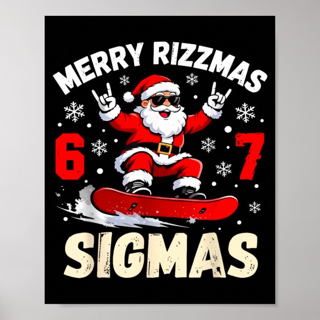 Póster Merry Rizzmas Sigmas Santa 67 Six Seven  (Frente)