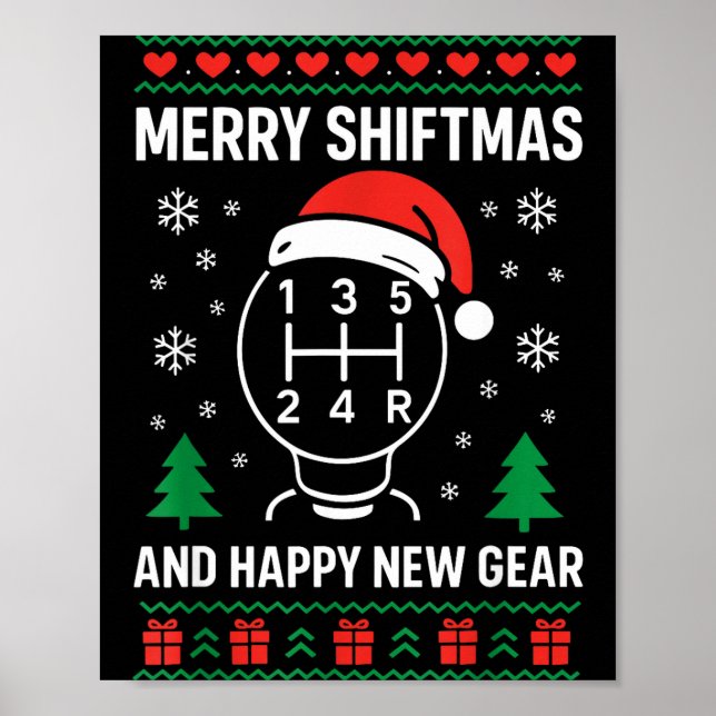 Póster Merry Shiftmas And Happy New Manual Driver Christm (Frente)