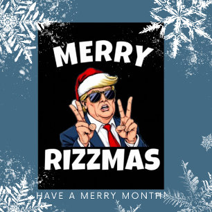 Póster Merry Skibidi Rizzmas Santa Trump