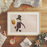 Póster Merry Snowman<br><div class="desc">Happy Snowman rugged up</div>