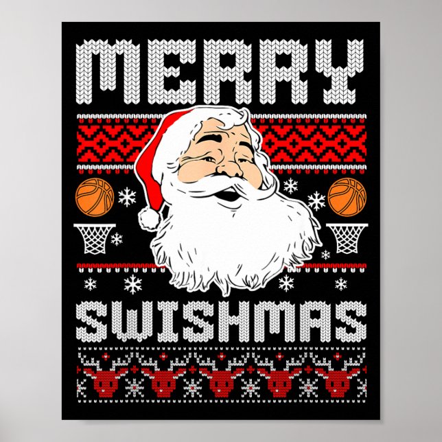 Póster Merry Swishmas Basketball Xmas Ugly Christmas Men  (Frente)
