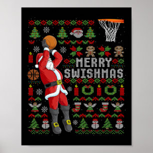 Póster Merry Swishmas Navidades feos esquinan a Navidades