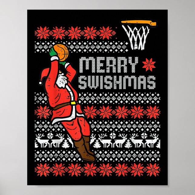 Póster Merry Swishmas Navidades feos Sweater Bysketll Paj (Frente)