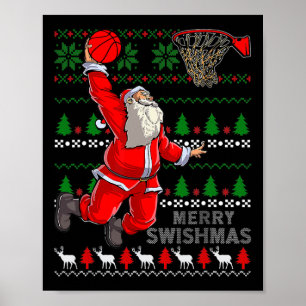 Póster Merry Swishmas Santa Bysketbyll Byll Ugly Christma
