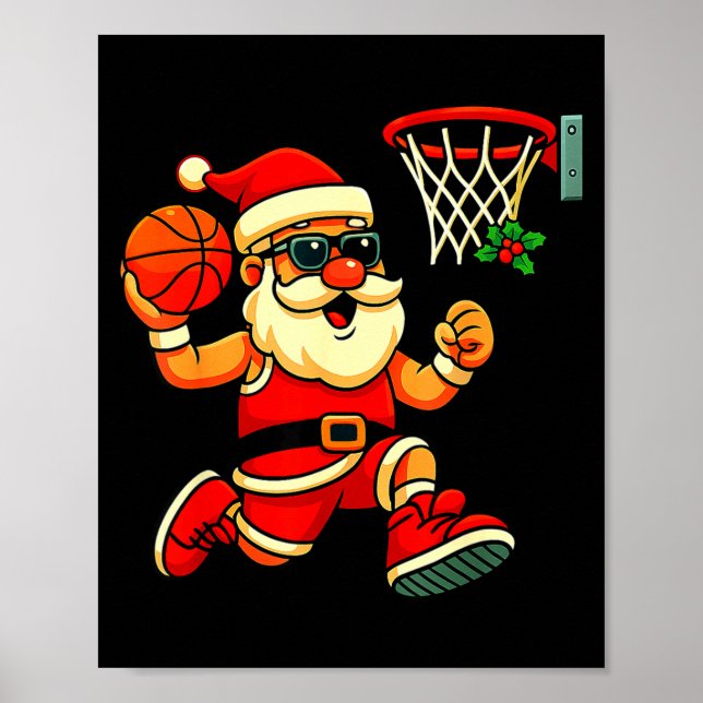 Póster Merry Swishmas Ugly Christmas Sweater Basketball C (Frente)