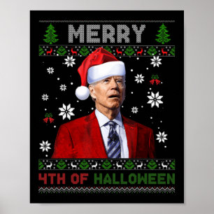 Póster Merry th Of Halloween Fun Biden Ugly Christmas