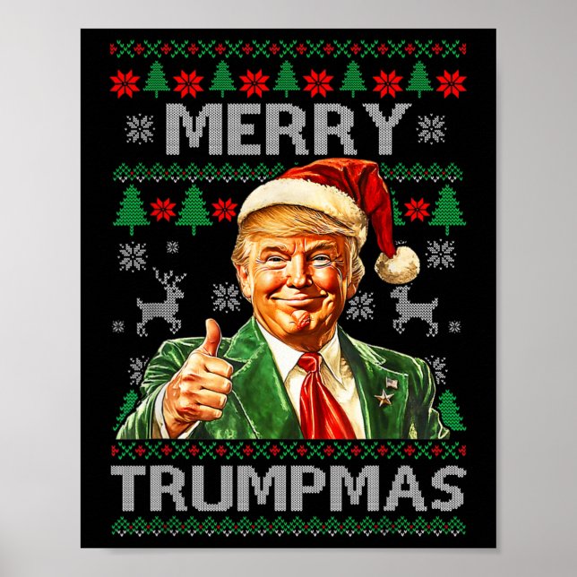 Póster Merry Trumpmas - Santa Claus Donald Trump (Frente)
