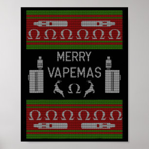 Póster Merry Vapemas - Suéter Navidades feos