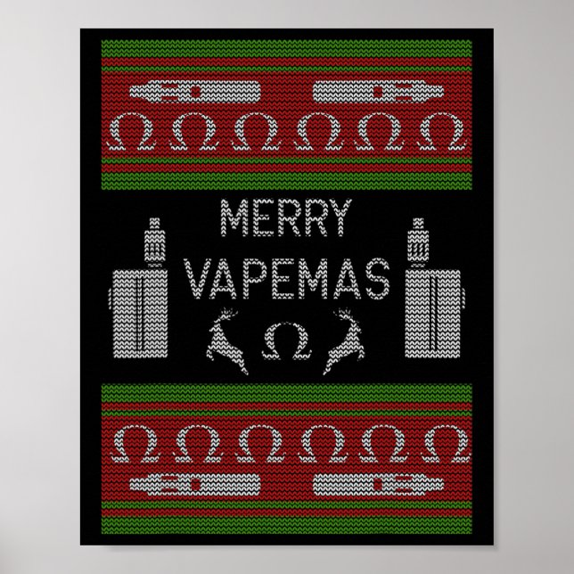 Póster Merry Vapemas - Suéter Navidades feos (Frente)