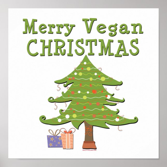 Póster Merry Vegan Navidades (Frente)