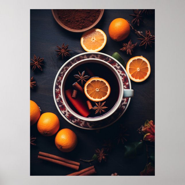 Póster Merry y Mulled | Bebida navideña acogedora (Frente)