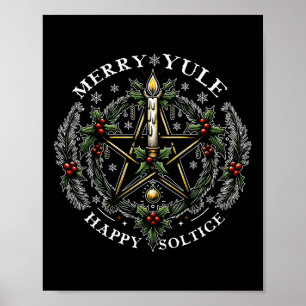 Póster Merry Yule & amp; feliz solsticio