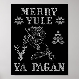 Póster Merry Yule Ya Pagan Odin En Sleipnir Viking Christ