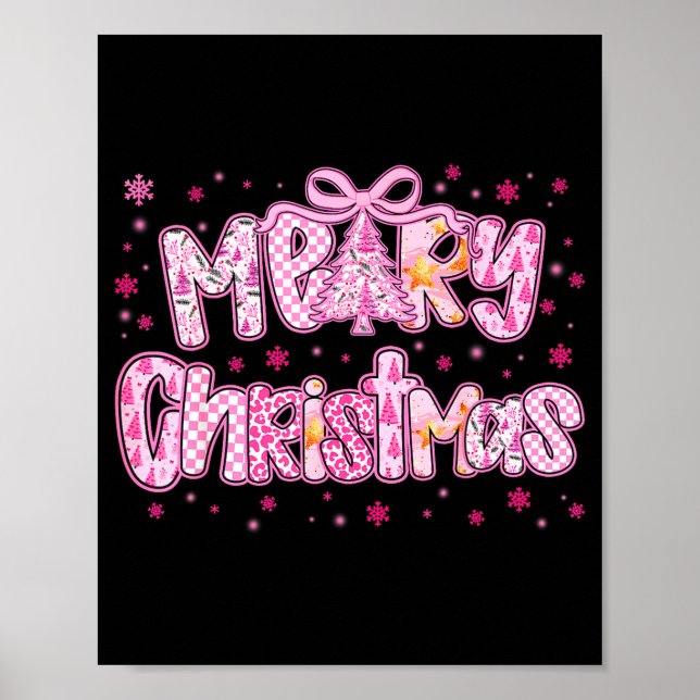 Póster Mery Christmas Cute Nk Coquette Pajamas Xmas Women (Frente)
