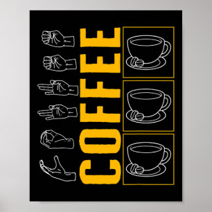Póster Mes de Conciencia Café Asl Lover Trendy Love Deaf
