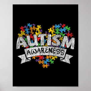 Póster Mes de conciencia del autismo nacional, niños auti
