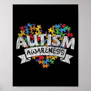 Póster Mes de conciencia del autismo nacional, niños auti