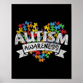 Póster Mes de conciencia del autismo nacional, niños auti