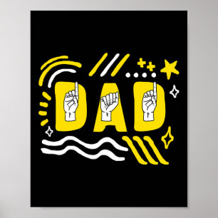 Póster Mes de conciencia papá asl regalo del día del padr